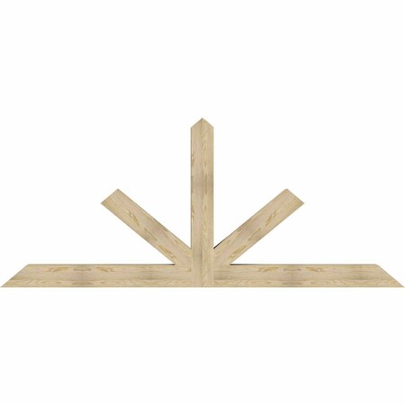 Ekena Millwork Saratoga Rough Sawn Timber Gable Bracket, Douglas Fir, 108"W x 45"H x 6"D x 6"F, 10/12 Pitch GBW108X45X0606SAR00RDF
